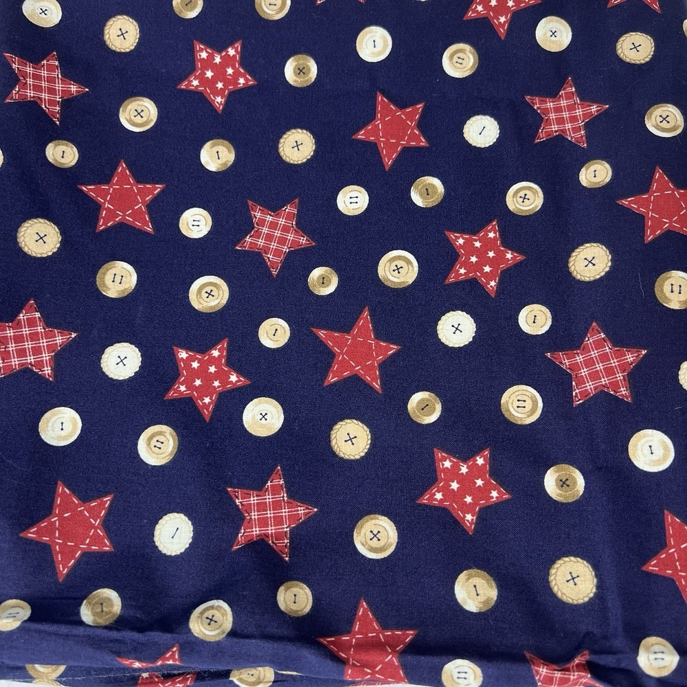 Vintage Fabric Traditions 1993 #2040 Country button‎ patriotic 47"x 45"